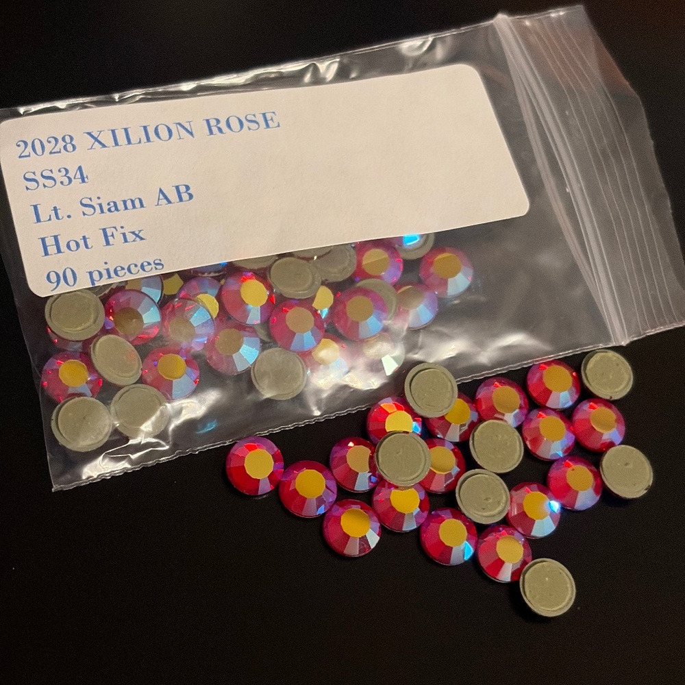 Swarovski • Color: Lt. Siam AB, 2028 XILION Rose Hotfix Rhinestones